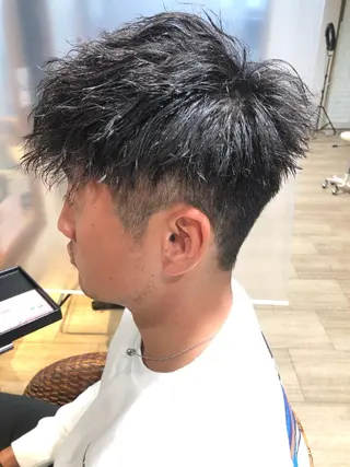 ショート パーマ メンズ パーマ/ハイトーン スパイキー/神田正紀のヘアスタイル