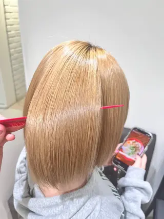 ミディアム パーマ 縮毛矯正指名No.1 艶カラー/SHIMAのヘアスタイル