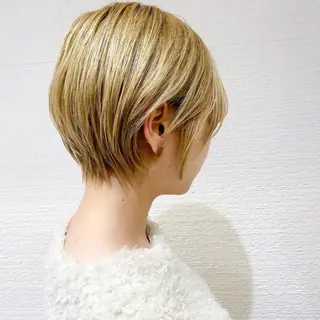 ショート ショート/ボブ/ 白髪ぼかし/しんやのヘアスタイル