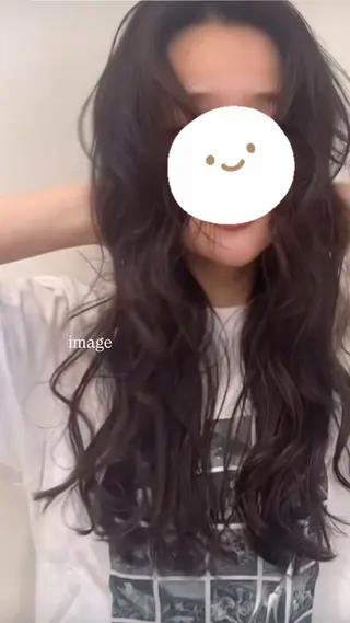 ロング パーマ ハイライトデザイン 特化/表参道/みづきのヘアスタイル