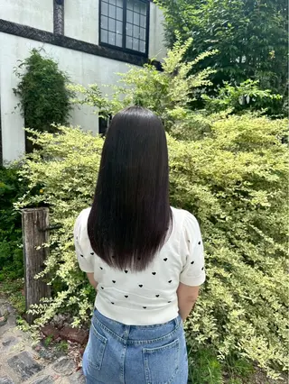 ロング ルプラボウ/ぴーす/ 縮毛矯正のヘアスタイル