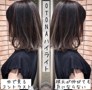 ミディアム カラー テトネ タカシのヘアスタイル