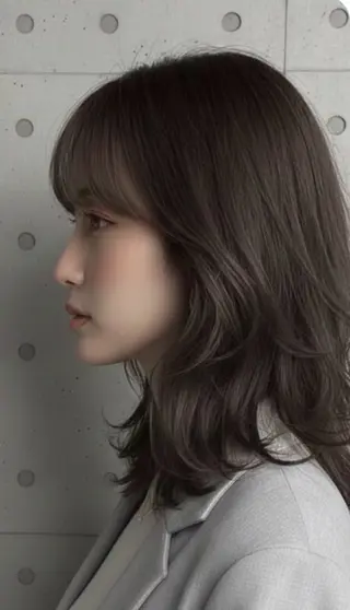 ミディアム カラー M.SLASH 辻 孝志のヘアスタイル