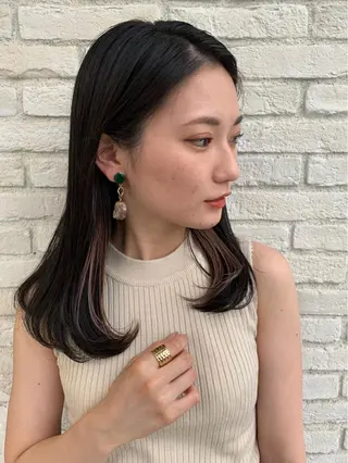 ミディアム カラー 韓国ヘア/艶カラー /田中悠佑のヘアスタイル