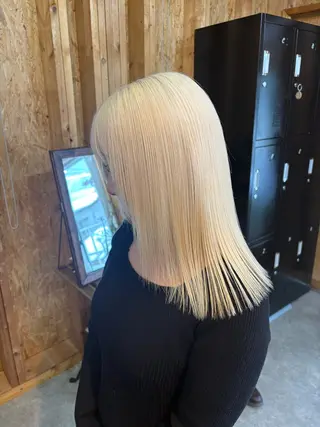 カラー まろみ暖色×ボブ ×chia🕯のヘアスタイル