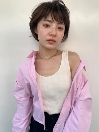 ショート カラー パーマ CEINE【セーヌ】 三軒茶屋のヘアスタイル