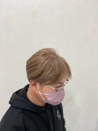 ショート カラー メンズ 太白区白髪ぼかし/ ボブカット/千葉達人のヘアスタイル