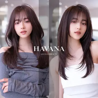 セミロング カラー HAVANA.天神 【レイヤー/ボブ】のヘアスタイル