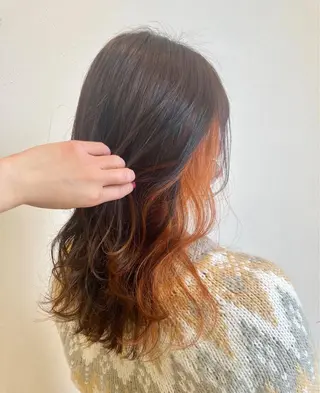 セミロング カラー ヘアアレンジ 足立 小百合のヘアスタイル