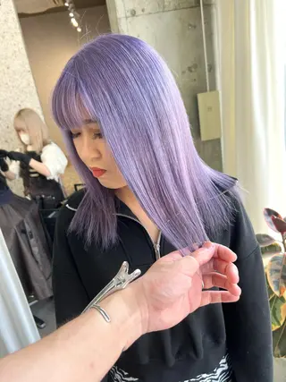 ミディアム カラー ヘアアレンジ lani ブリーチ /ダブルカラーのヘアスタイル