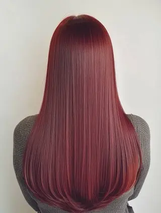 カラー ブリーチなしWカラー 縮毛矯正・清水天空のヘアスタイル