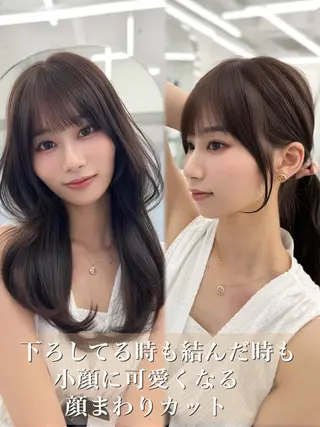 ロング カラー 顔まわりの神様✨ 透明感カラー藤嶋秀幸のヘアスタイル