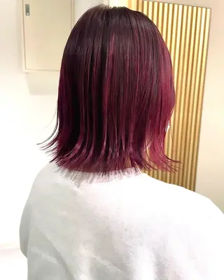 ミディアム カラー デザインパーマ/ 艶カラー/ボブのヘアスタイル