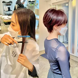 ショート カラー ショート/ボブ/縮毛 三上達大のヘアスタイル