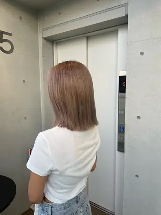 ミディアム 抜け感ハイトーン/ ボブ/Ririnaのヘアスタイル