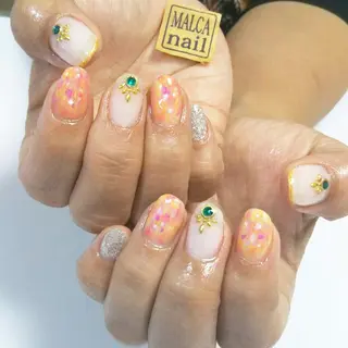 セミロング ヘアアレンジ パーマ ネイル キッズ マツエク・マツパ MALCAnail(マルカネイル)所属・荒木 莉奈のネイルデザイン