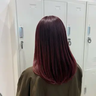 セミロング カラー 縮毛矯正+モテカラー 🎀✨mihoのヘアスタイル