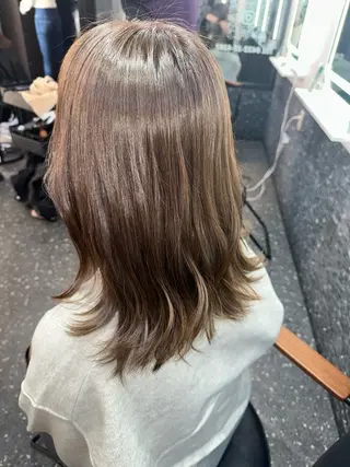 セミロング カラー 髪質改善⭐️縮毛矯正 中野⭐️Rinaのヘアスタイル