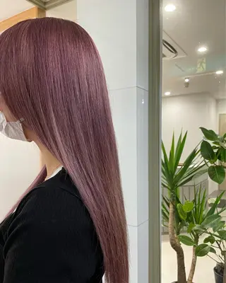 ロング カラー カットパーマモデル 山中 遥のヘアスタイル
