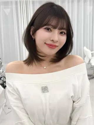 ミディアム カラー ヘアアレンジ 顔周り&ミディアム 特化/池袋/kokiのヘアスタイル