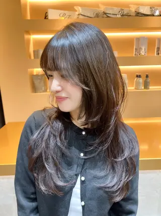 ミディアム カラー パーマ ヘアアレンジ 🏆ハッシュカット× 髪質改善🏆カイトのヘアスタイル