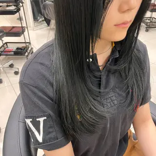 ロング カラー 【センターパート/ マッシュ】ryokaのヘアスタイル