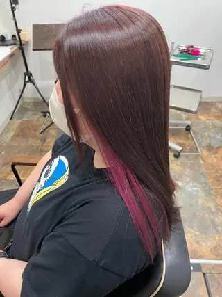 セミロング カラー 上野台 彩加のヘアスタイル