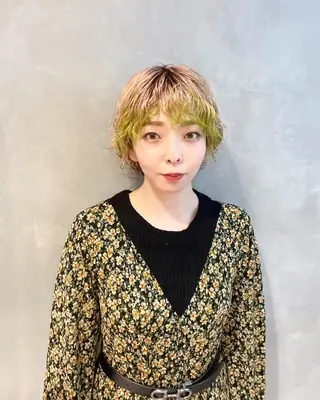 ショート カラー パーマ レイヤーカット/ ヘッドスパ/ゆうきのヘアスタイル