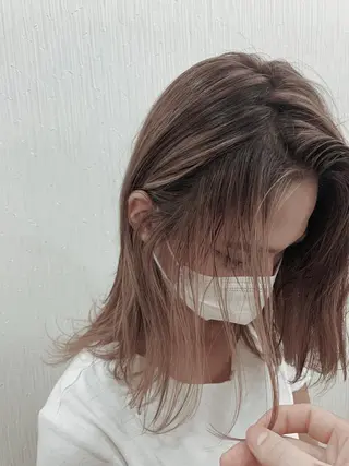 セミロング カラー 🌿nudeカラー/ レイヤー/藤原🌿のヘアスタイル
