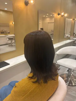 ミディアム カラー 加賀谷 乙葉のヘアスタイル