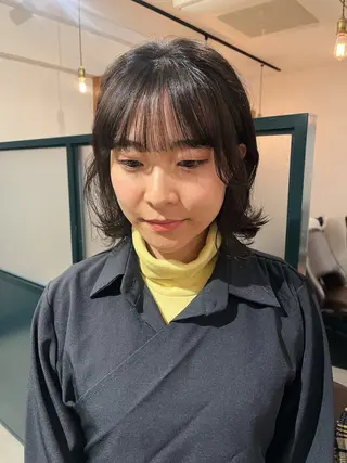 ミディアム カラー 暖色/パーマ 🌼クニトウメイのヘアスタイル