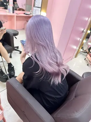 セミロング カラー ❄️💛エクステ ブリーチ❄️yukiのヘアスタイル
