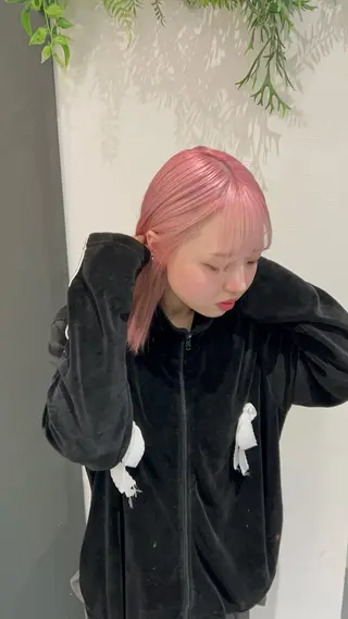 ミディアム カラー 似合わせ前髪／ 小顔カット🎀そうのヘアスタイル