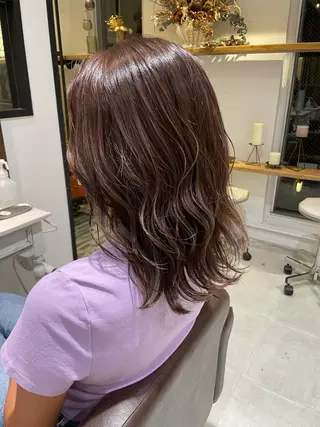 セミロング カラー フェイシャルエステ＆まつげサロン　La Pleine Lune【プレーヌリュンヌ】所属・YURI /まつげパーマのヘアスタイル