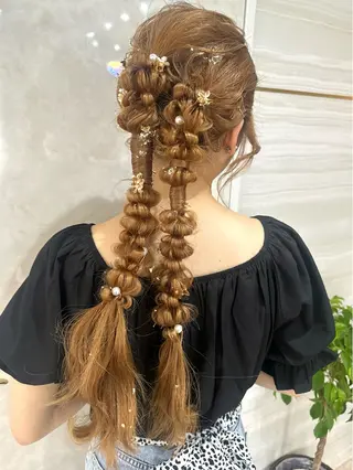 ロング ヘアアレンジ 🦋高瀬寛菜🦋 韓国/ブリーチのヘアスタイル