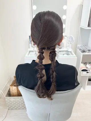 セミロング ヘアアレンジ ヘアセットサロン /上坪愛美のヘアスタイル