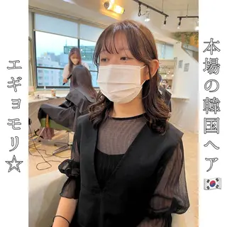 セミロング 本場の韓国ヘア 🇰🇷チ・ヨンジュのヘアスタイル