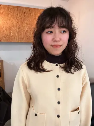 ミディアム パーマ 暖色/パーマ 🌼クニトウメイのヘアスタイル