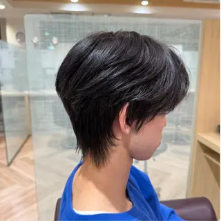 ショート パーマ メンズ メンズ特化/ センターパート/八谷のヘアスタイル