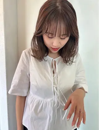 セミロング カラー 🍒透明感カラー mutsuki🍒のヘアスタイル
