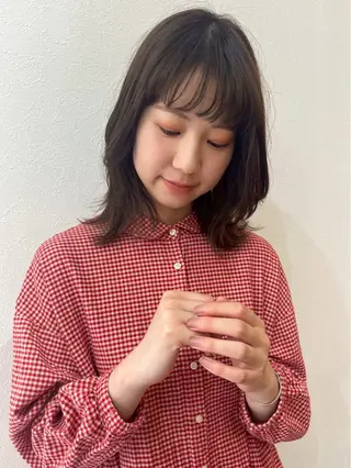 ミディアム カラー 恩田 遼のヘアスタイル