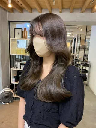 ロング カラー ヘアアレンジ 切りっぱなしボブ/ デザインカラー店長のヘアスタイル