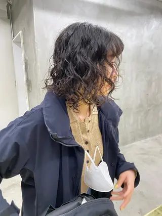 ミディアム カラー パーマ yiye 青山所属・無料カットモデル募集 🌱ひょうがのヘアスタイル