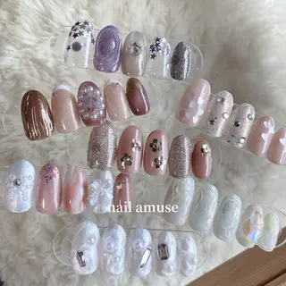 ネイル amuse 手書きニュアンスのネイルデザイン