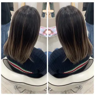 ミディアム カラー 京都大人女性ショート 徒歩1分/秋山のヘアスタイル