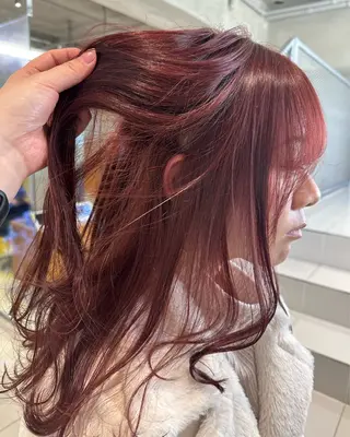セミロング カラー ヘアアレンジ 🎀暖色カラー🎀 おかだみほのヘアスタイル