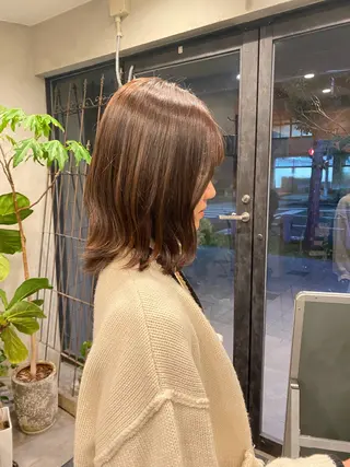ミディアム カラー あいさ🤍ムラ無しカ ラー🤍のヘアスタイル