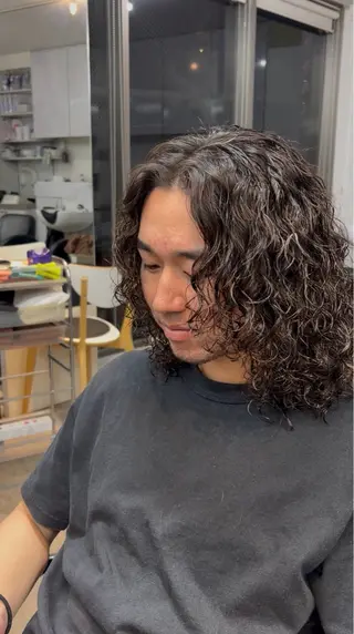 ミディアム パーマ メンズ シャドーパーマ原宿 fifth 凜空のヘアスタイル