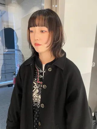 ミディアム カラー satsuki 暖色・ブラウンカラーのヘアスタイル