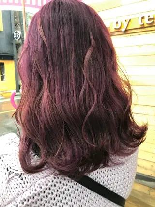 セミロング カラー 埼玉久喜/ハイトーン デザインカラーRYOのヘアスタイル